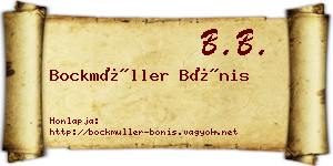Bockmüller Bónis névjegykártya